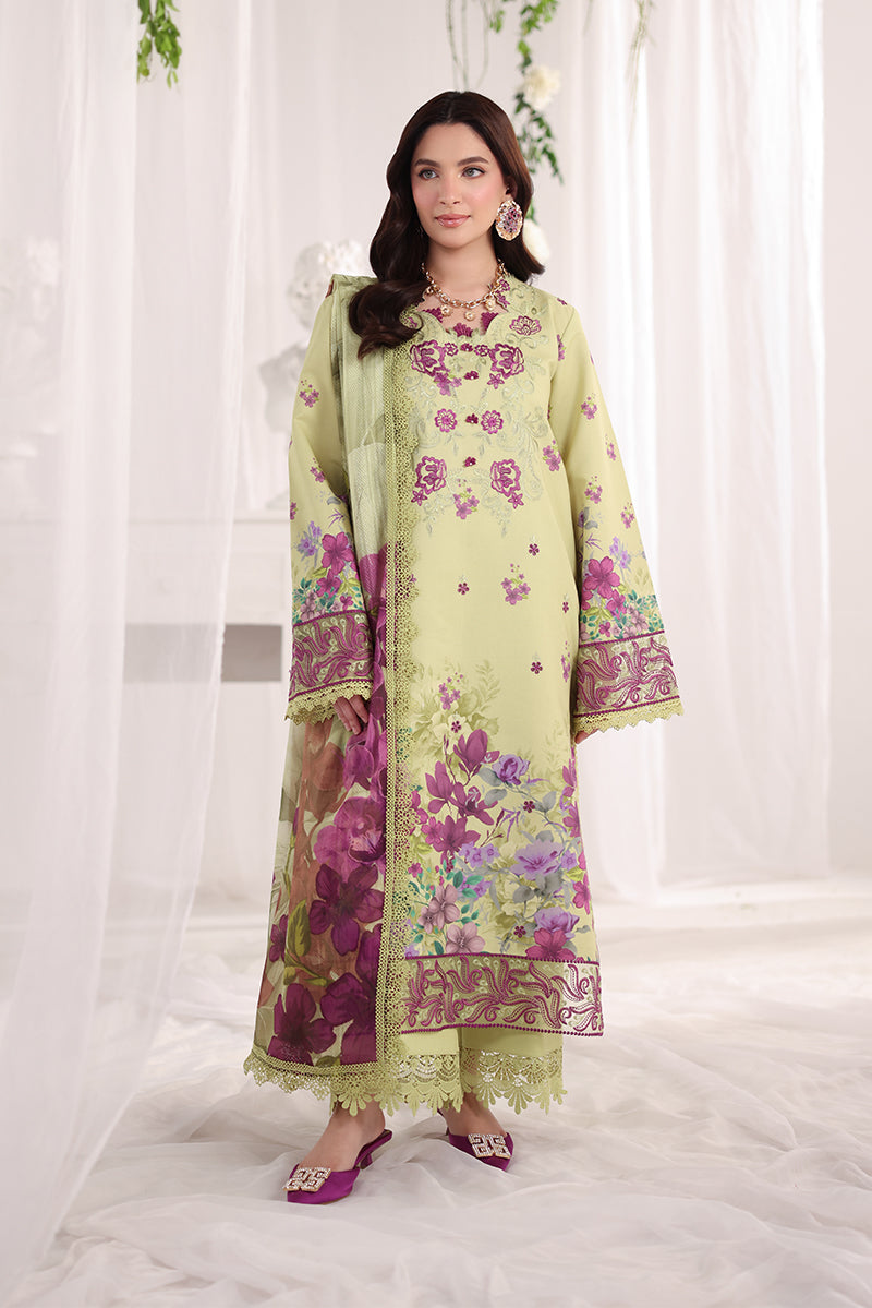 Rang Rasiya Nova Embroidered Lawn Unstitched 3Pc Suit - Elena