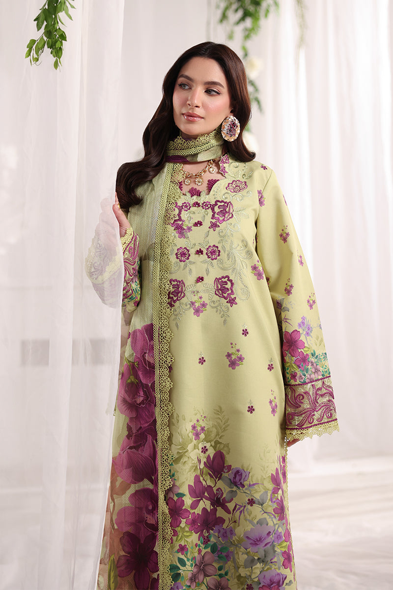 Rang Rasiya Nova Embroidered Lawn Unstitched 3Pc Suit - Elena