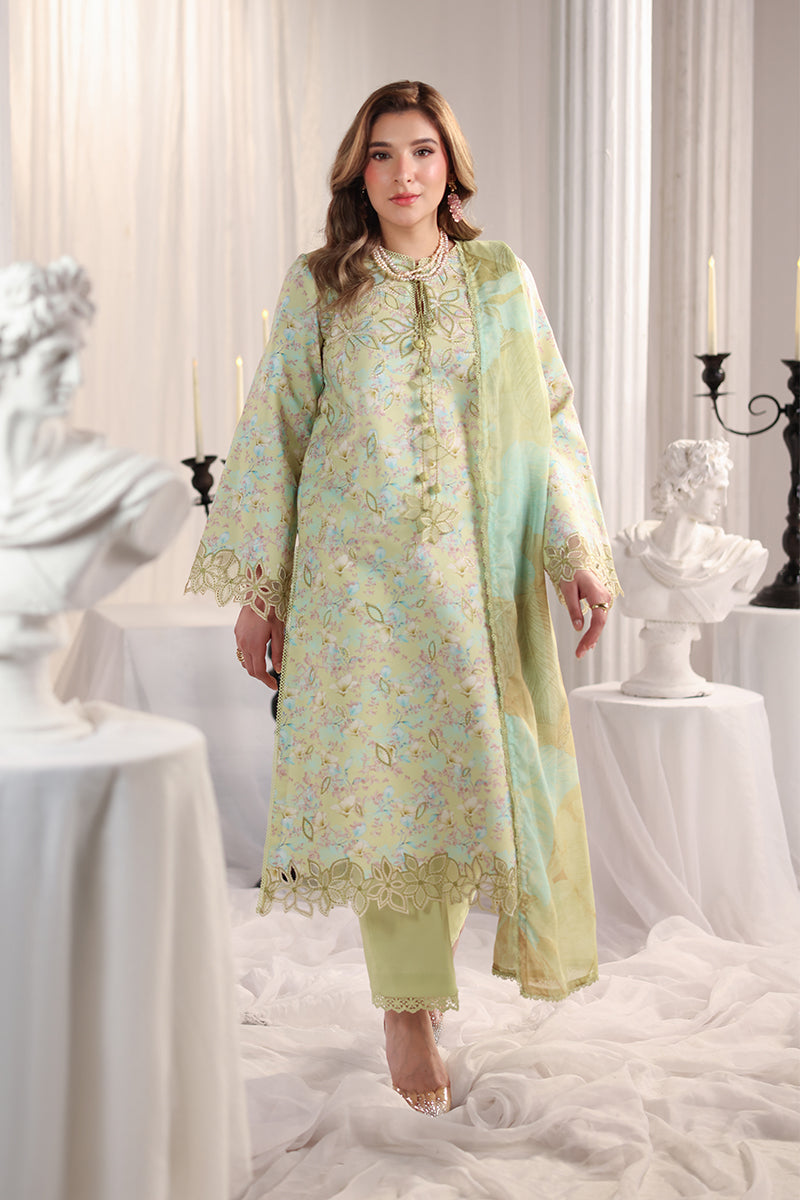 Rang Rasiya Nova Embroidered Lawn Unstitched 3Pc Suit - Viola