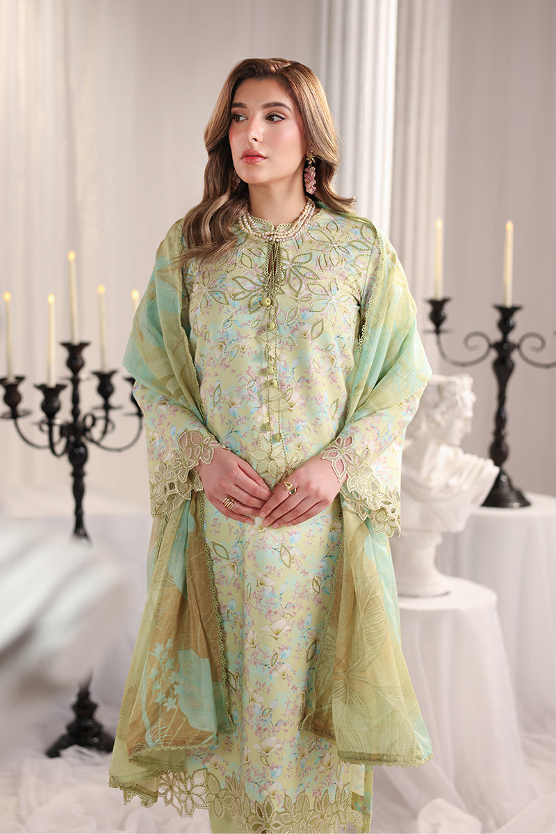 Rang Rasiya Nova Embroidered Lawn Unstitched 3Pc Suit - Viola