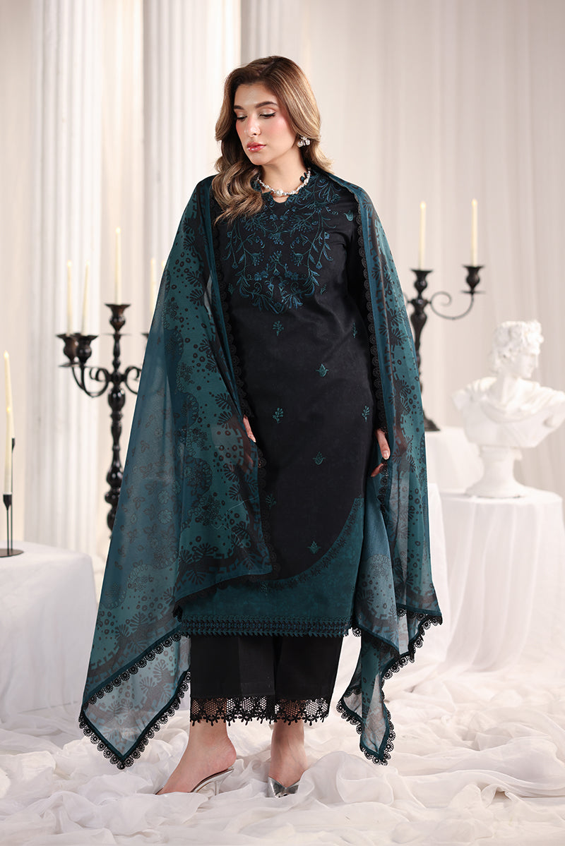 Rang Rasiya Nova Embroidered Lawn Unstitched 3Pc Suit - Defne