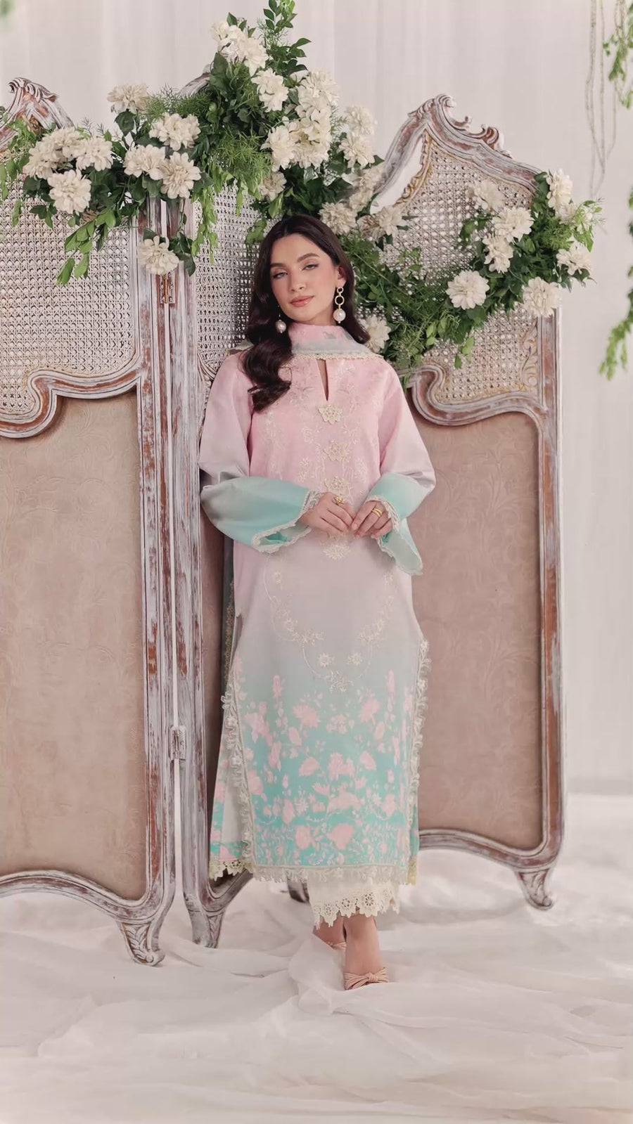 Rang Rasiya Nova Embroidered Lawn Unstitched 3Pc Suit - Serene