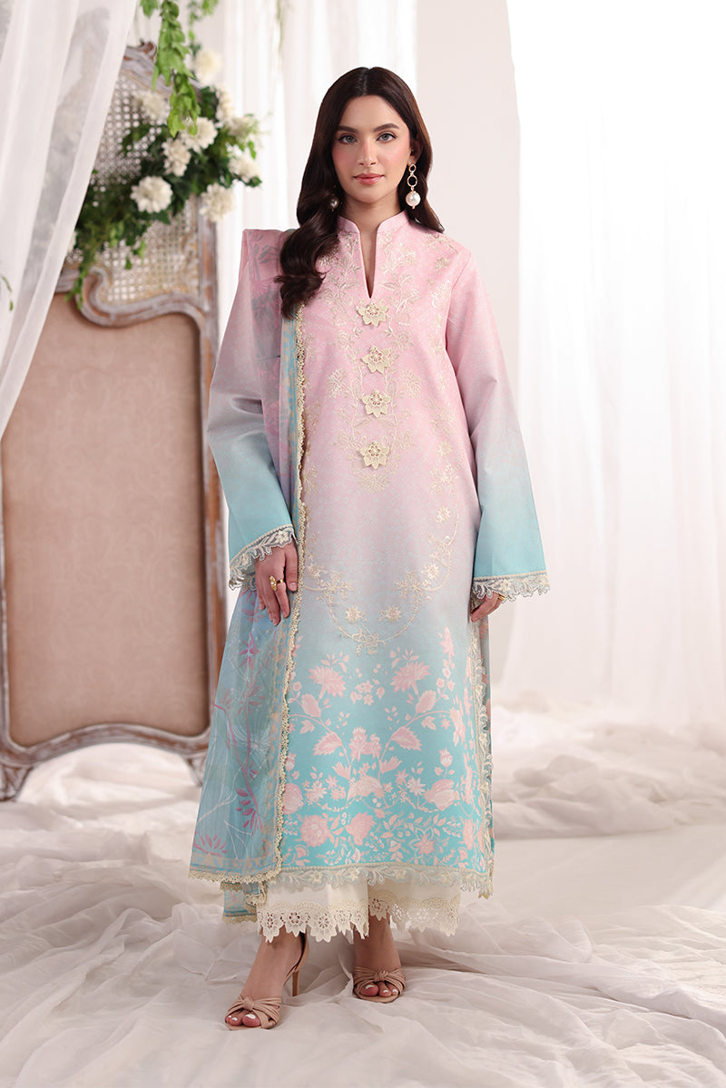 Rang Rasiya Nova Embroidered Lawn Unstitched 3Pc Suit - Serene