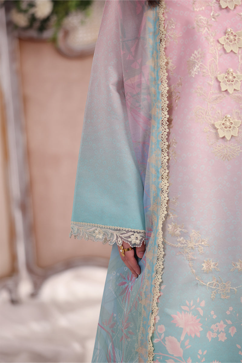 Rang Rasiya Nova Embroidered Lawn Unstitched 3Pc Suit - Serene