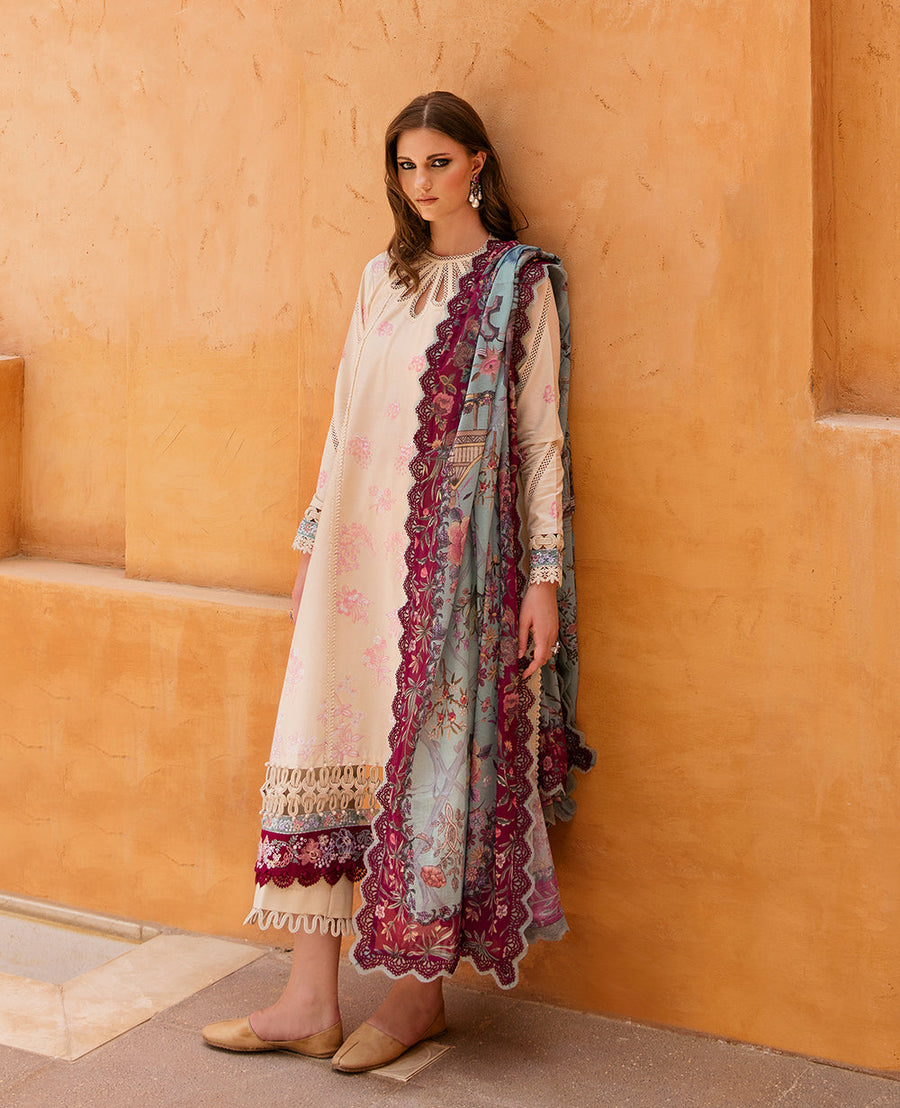 Republic Womenswear Rezene Unstitched Lawn 3Pc Suit RSL23-D1-B