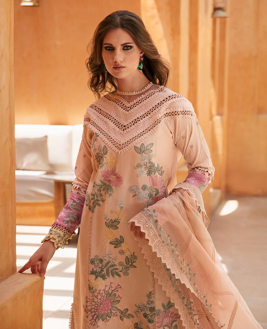 Republic Womenswear Rezene Unstitched Lawn 3Pc Suit RSL23-D8-A