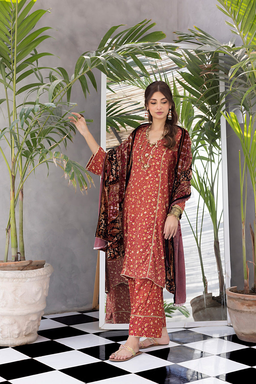 Regalia Textiles Rung-e-Sung Unstitched Cotail Linen 3Pc Suit RSPV-07