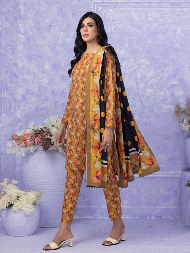 Ghazal by Regalia Textiles Printed Linen Unstitched 3Pc Suit D-04