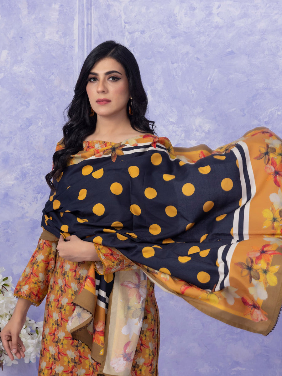 Ghazal by Regalia Textiles Printed Linen Unstitched 3Pc Suit D-04