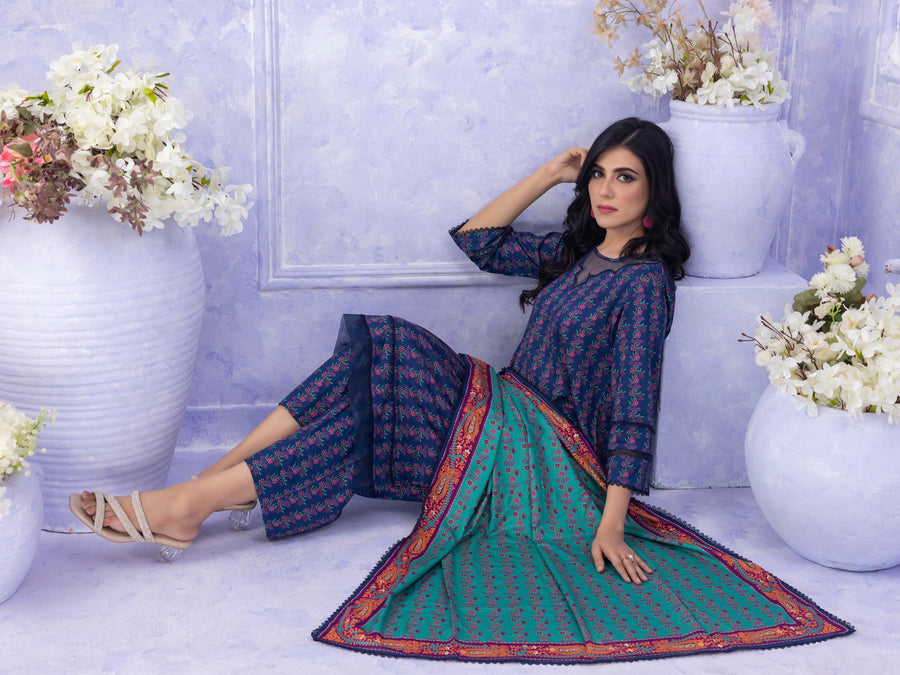 Ghazal by Regalia Textiles Printed Linen Unstitched 3Pc Suit D-06