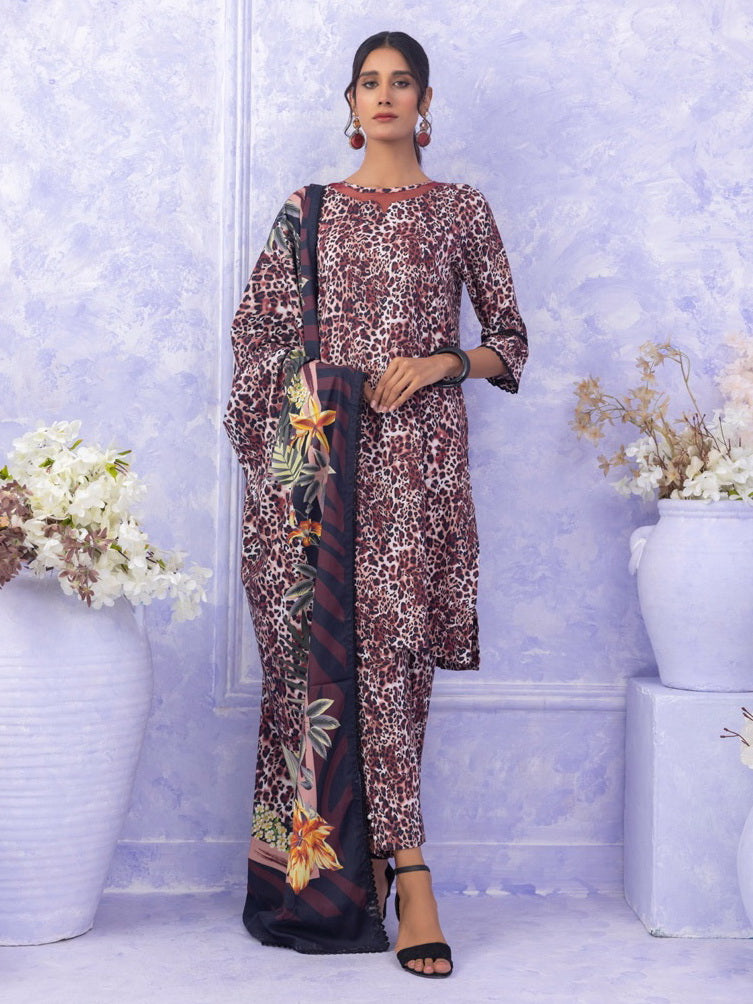 Ghazal by Regalia Textiles Printed Linen Unstitched 3Pc Suit D-07