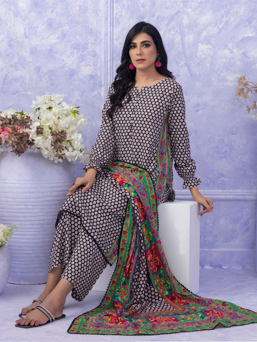 Ghazal by Regalia Textiles Printed Linen Unstitched 3Pc Suit D-09