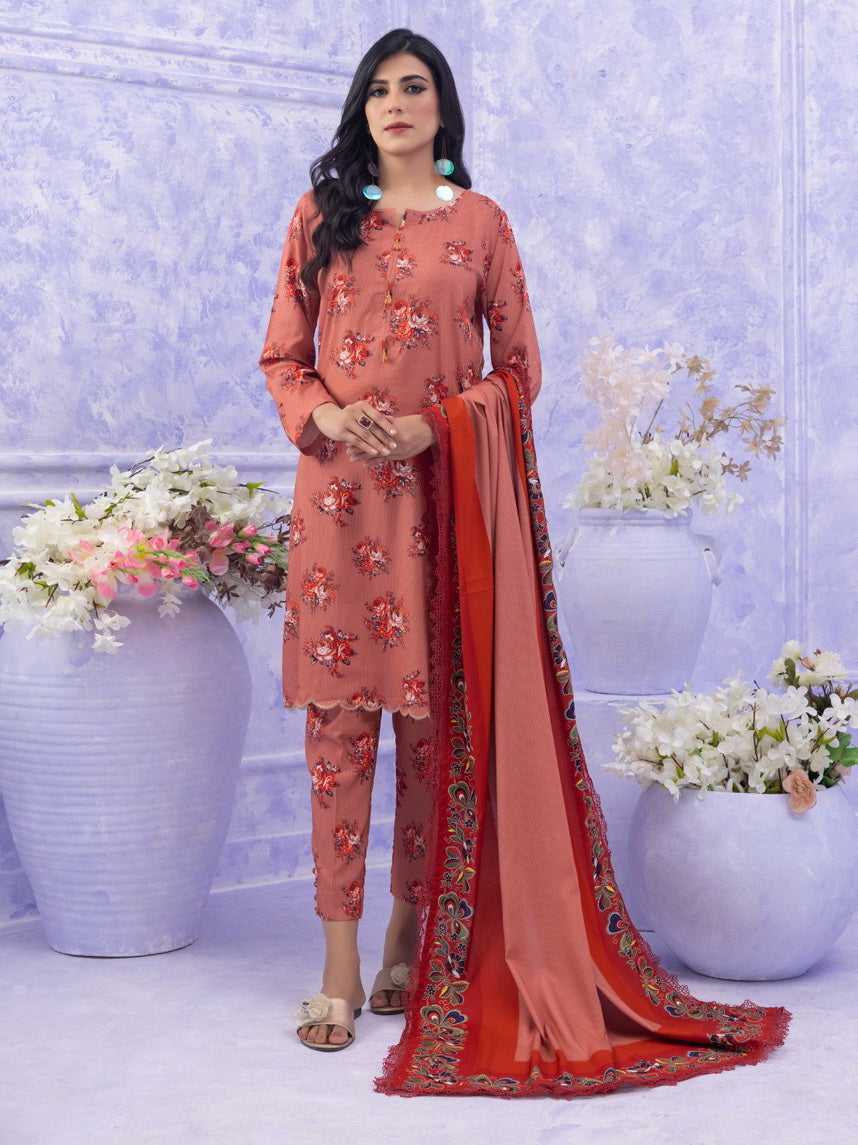 Ghazal by Regalia Textiles Printed Linen Unstitched 3Pc Suit D-11