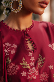 Cross Stitch Eid Lawn Unstitched Embroidered 3Pc Suit D-01 Ruby Maze