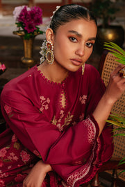 Cross Stitch Eid Lawn Unstitched Embroidered 3Pc Suit D-01 Ruby Maze