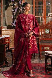 Cross Stitch Eid Lawn Unstitched Embroidered 3Pc Suit D-01 Ruby Maze