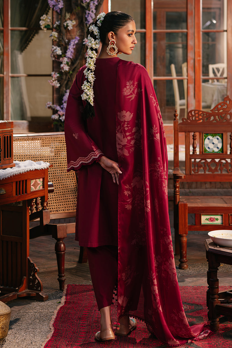 Cross Stitch Eid Lawn Unstitched Embroidered 3Pc Suit D-01 Ruby Maze