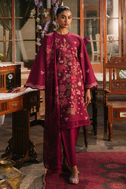 Cross Stitch Eid Lawn Unstitched Embroidered 3Pc Suit D-01 Ruby Maze