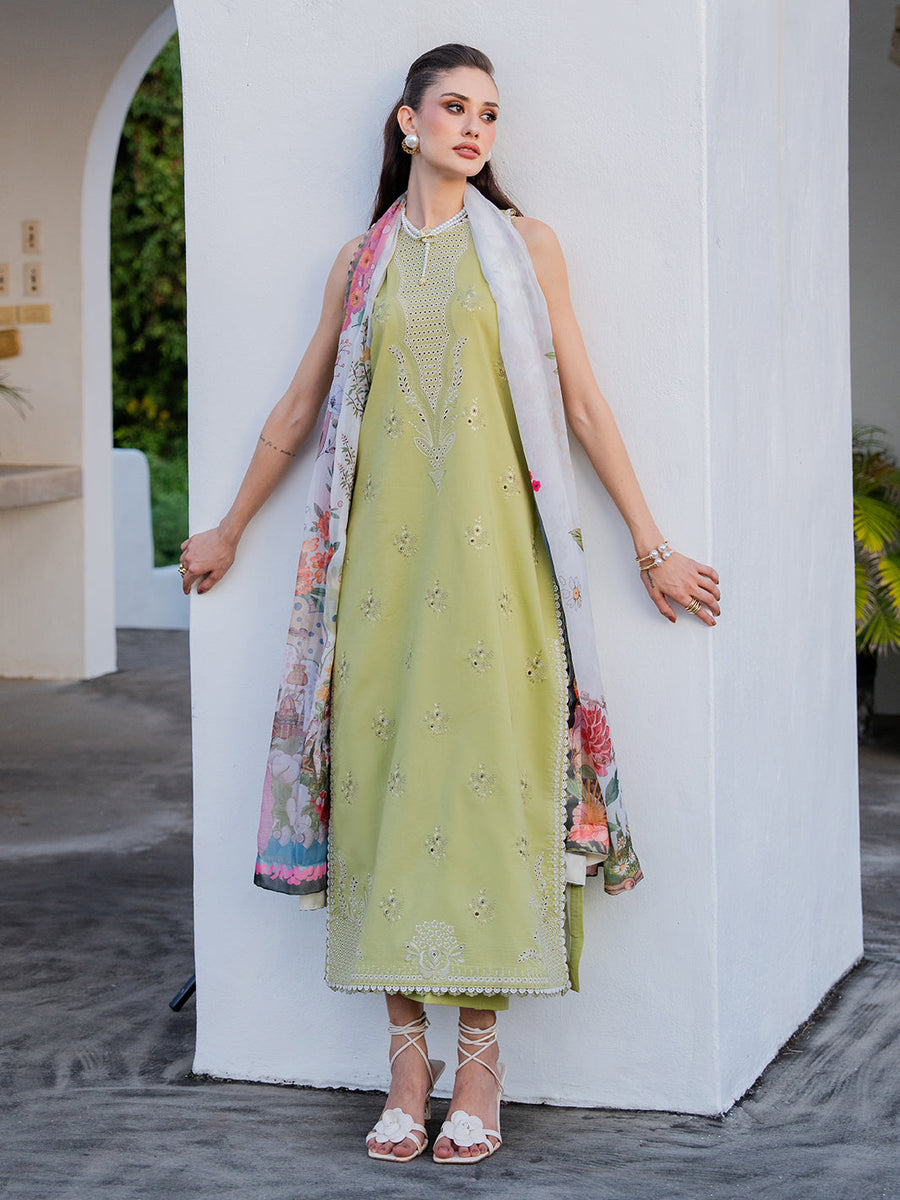 Dareen by IZEL Embroidered Luxury Lawn Unstitched 3Pc Suit - Ruhaab