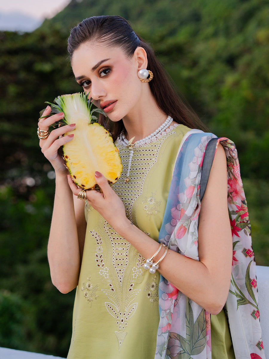 Dareen by IZEL Embroidered Luxury Lawn Unstitched 3Pc Suit - Ruhaab