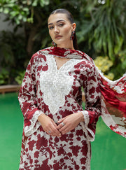 Zainab Chottani Tahra Embroidered Lawn Unstitched 3Pc Suit D-01 RUHI
