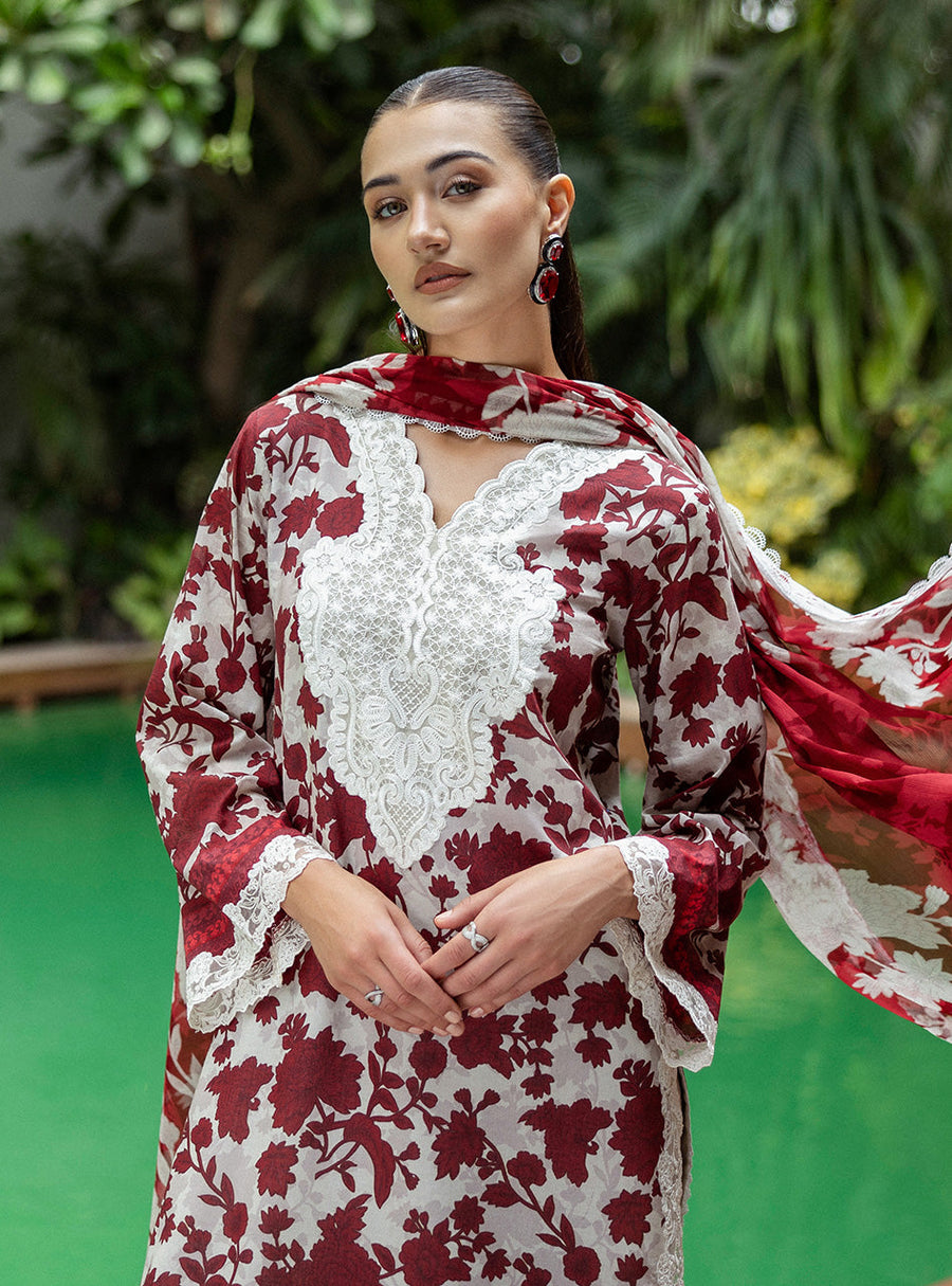 Zainab Chottani Tahra Embroidered Lawn Unstitched 3Pc Suit D-01 RUHI