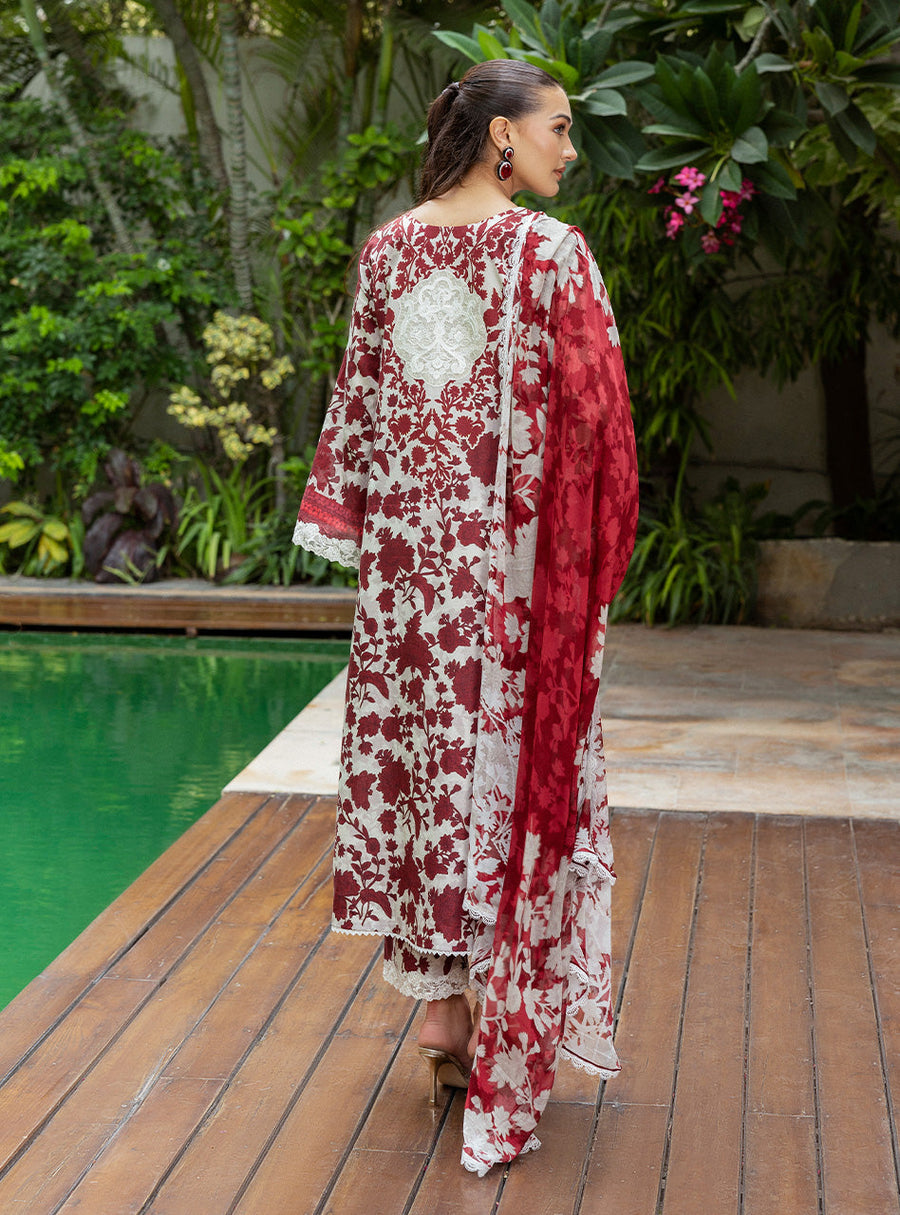 Zainab Chottani Tahra Embroidered Lawn Unstitched 3Pc Suit D-01 RUHI