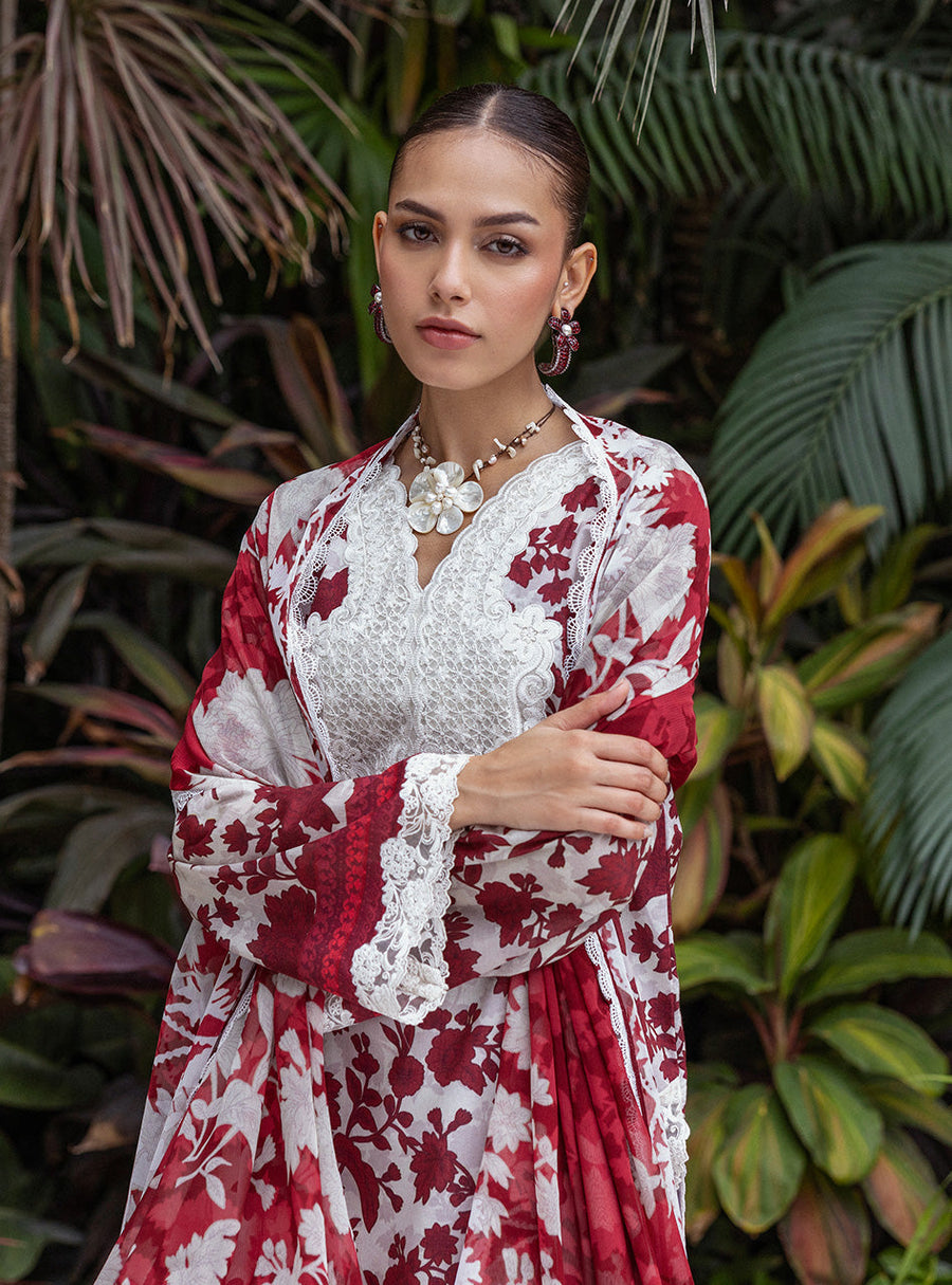 Zainab Chottani Tahra Embroidered Lawn Unstitched 3Pc Suit D-01 RUHI
