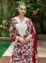 Zainab Chottani Tahra Embroidered Lawn Unstitched 3Pc Suit D-01 RUHI