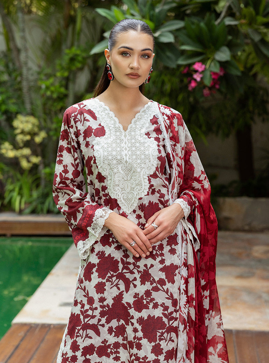 Zainab Chottani Tahra Embroidered Lawn Unstitched 3Pc Suit D-01 RUHI