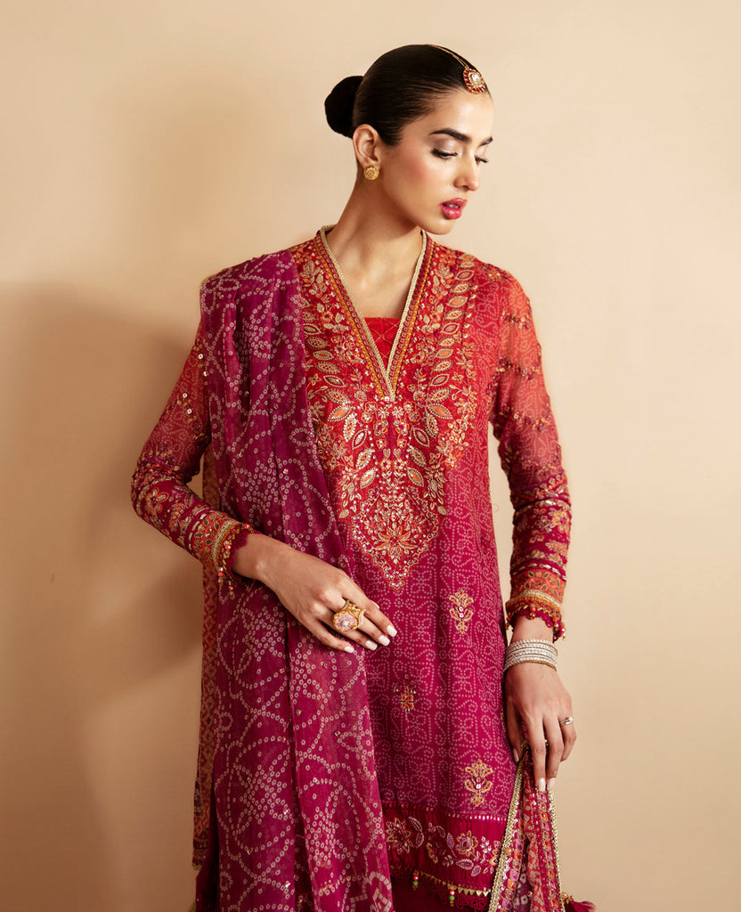 Raahi By Xenia Embroidered Chiffon Suit Unstitched 3 Piece ZE24R D-02 Sylvan - Formal Collection