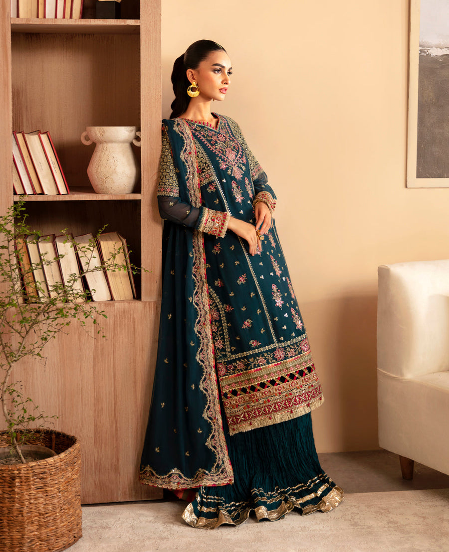 Raahi by Xenia Embroidered Chiffon Unstitched 3Pc Suit RUL-24-07 NEHMAT
