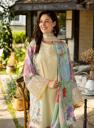 Roheenaz Ethereal Bloom Unstitched Printed Lawn 3Pc Suit RNZ-01A Velora