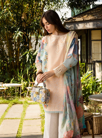 Roheenaz Ethereal Bloom Unstitched Printed Lawn 3Pc Suit RNZ-01B Ornella
