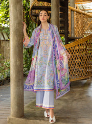 Roheenaz Ethereal Bloom Unstitched Printed Lawn 3Pc Suit RNZ-02B Florien