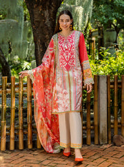 Roheenaz Ethereal Bloom Unstitched Printed Lawn 3Pc Suit RNZ-03A Roselle