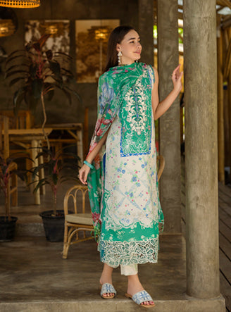 Roheenaz Ethereal Bloom Unstitched Printed Lawn 3Pc Suit RNZ-04B Zafira