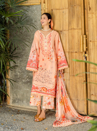 Roheenaz Ethereal Bloom Unstitched Printed Lawn 3Pc Suit RNZ-05A Zaria