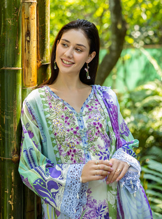Roheenaz Ethereal Bloom Unstitched Printed Lawn 3Pc Suit RNZ-06B Florisse