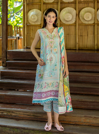 Roheenaz Ethereal Bloom Unstitched Printed Lawn 3Pc Suit RNZ-08A Mistelle