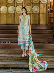 Roheenaz Ethereal Bloom Unstitched Printed Lawn 3Pc Suit RNZ-08A Mistelle