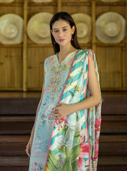 Roheenaz Ethereal Bloom Unstitched Printed Lawn 3Pc Suit RNZ-08A Mistelle