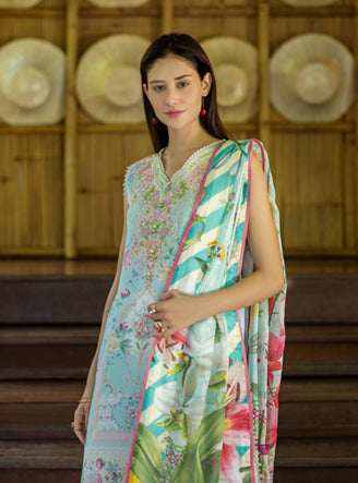 Roheenaz Ethereal Bloom Unstitched Printed Lawn 3Pc Suit RNZ-08A Mistelle