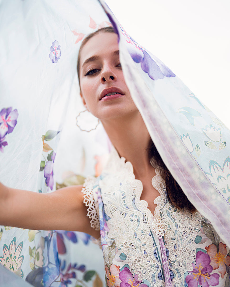 Roheenaz Garden Veil Printed Lawn Unstitched 3Pc Suit RNZ2501A Bloom Glimmer