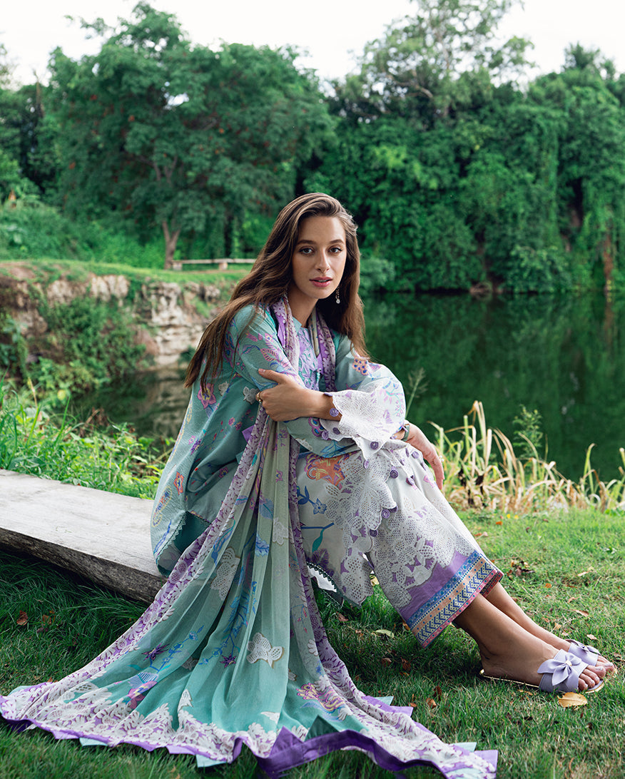 Roheenaz Garden Veil Printed Lawn Unstitched 3Pc Suit RNZ2502A Jazmine Haze
