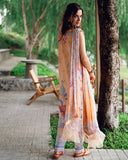 Roheenaz Garden Veil Printed Lawn Unstitched 3Pc Suit RNZ2502B Coral Whim