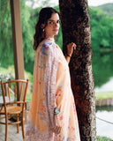 Roheenaz Garden Veil Printed Lawn Unstitched 3Pc Suit RNZ2502B Coral Whim