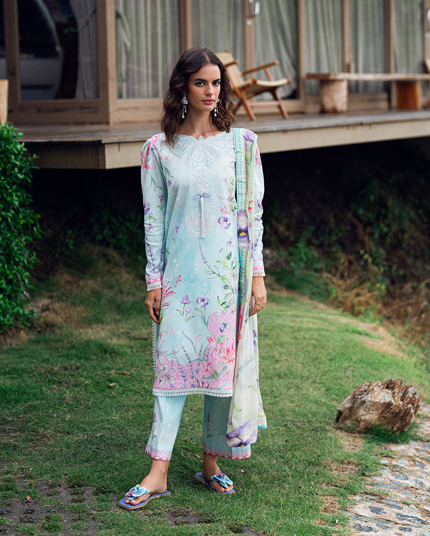 Roheenaz Garden Veil Printed Lawn Unstitched 3Pc Suit RNZ2503A Twilight Fizz