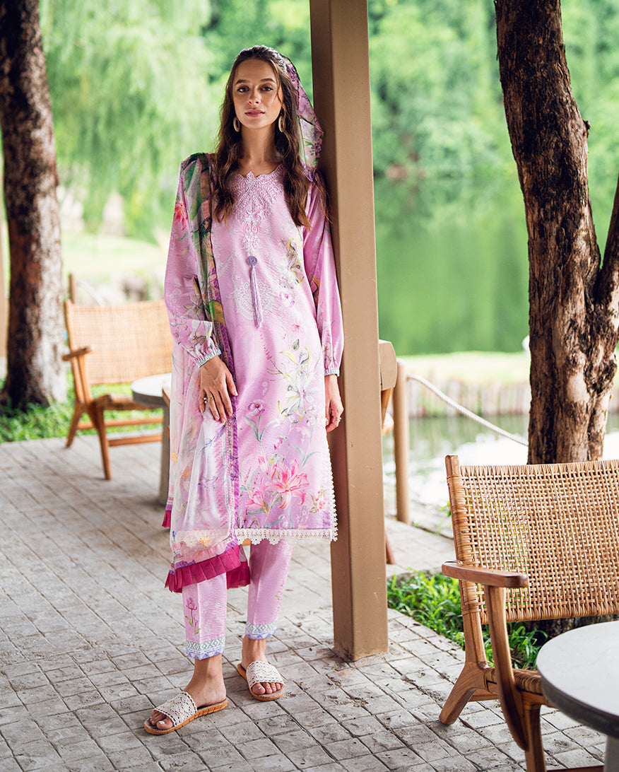 Roheenaz Garden Veil Printed Lawn Unstitched 3Pc Suit RNZ2503B Rosey Daze
