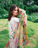 Roheenaz Garden Veil Printed Lawn Unstitched 3Pc Suit RNZ2504B Melon Muse